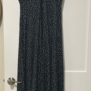 Stylish Black and White Polka Dot Maxi Dress
